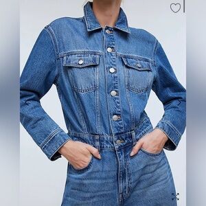 Madewell Denim Wide Leg Coverall Jumpsuit Byrne Wash 4 NEW ✨❄️